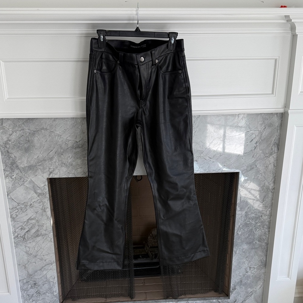 Veronica Beard Black Leather Pants (faux)